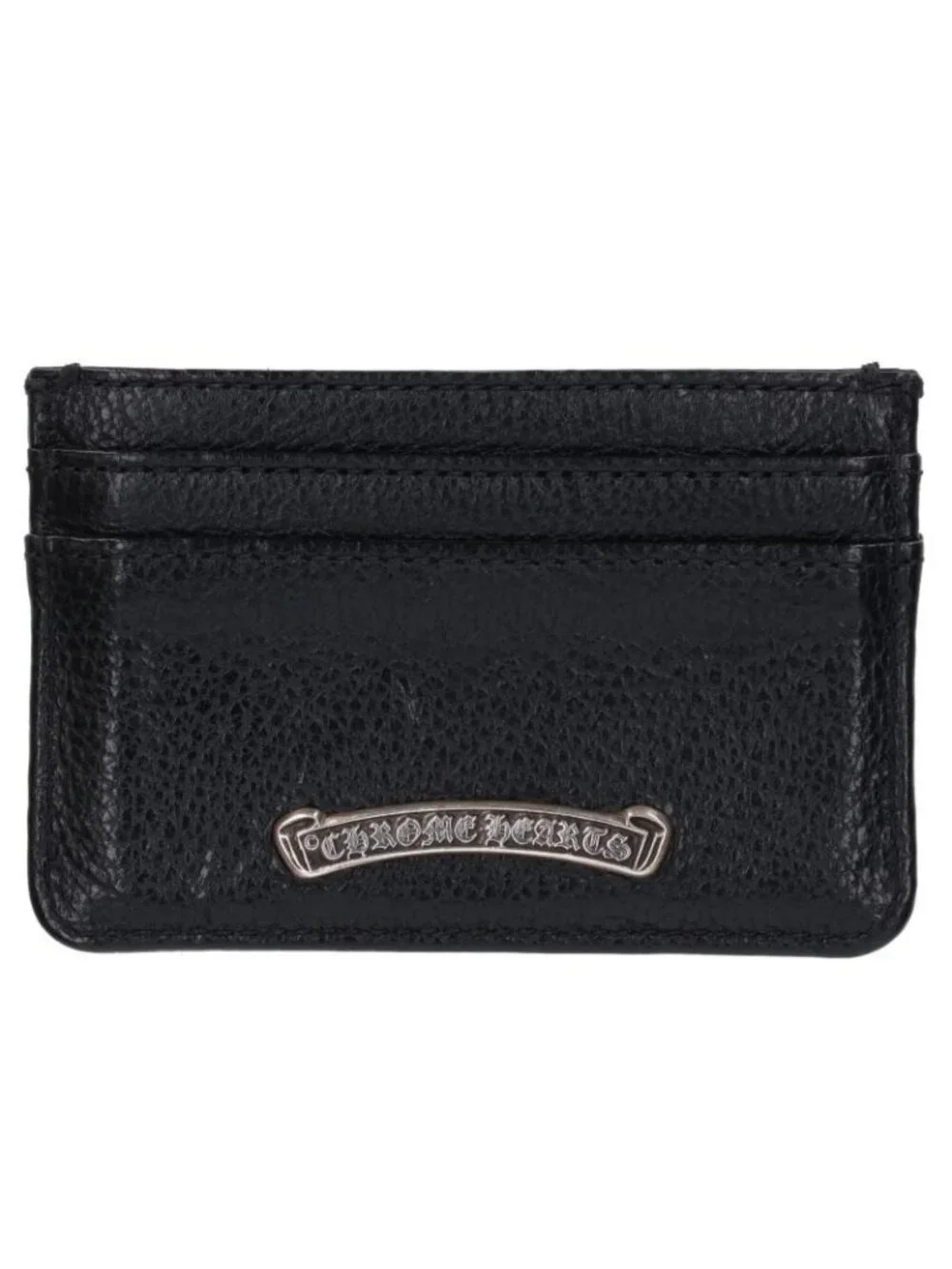 Chrome Hearts Double Side Scroll Label Leather Card Case